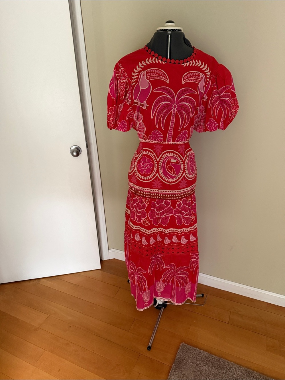 FARM Rio Red Embroidered Tropical Maxi Dress - Picture 1 of 4